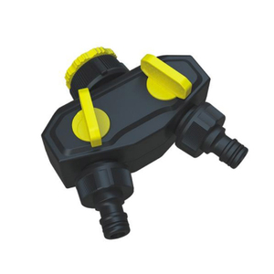 Valve ya plastike deluxe inzira ebyiri kanda adapter yahujwe no gukanda mubusitani