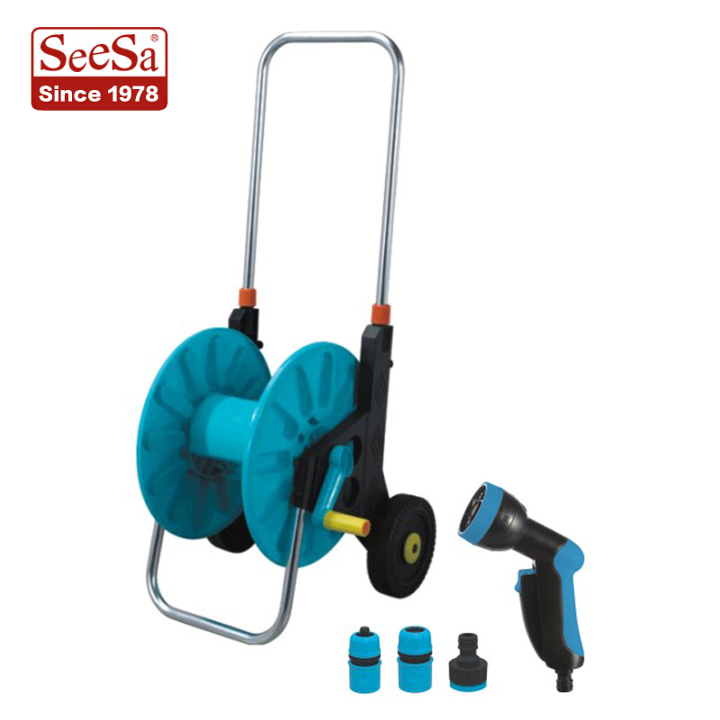 Outdoor Precision Rolling Retractable Hose Reel & Cart